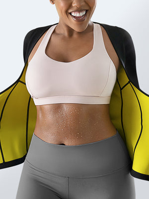 Cami hot waist cincher with sleeves + black waist trainer